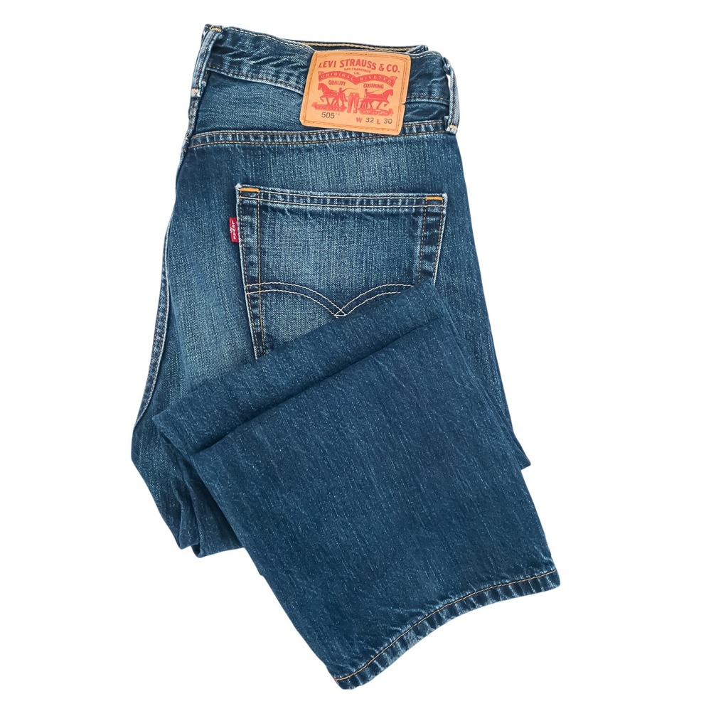 Levi's 505 Regular Fit Jeans Mens‎ 32x30 Blue Straight Leg Cotton Fits 32 X 29